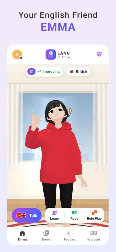 Lang Shadow app screen 1