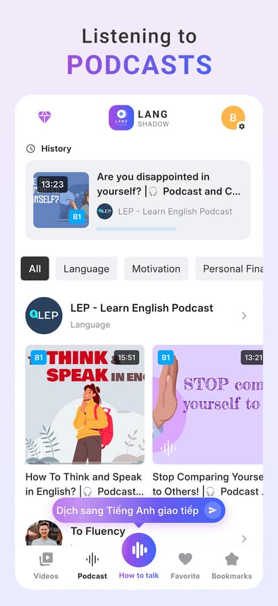 Lang Shadow app screen 5